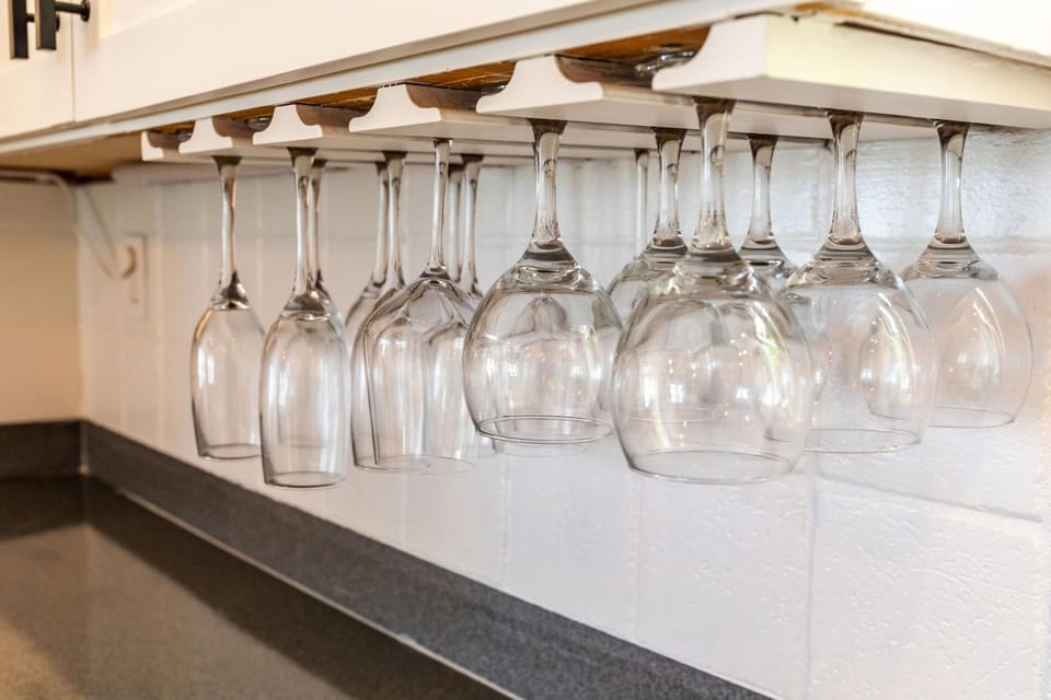 Enjoy a glass of wine or champagne with the glasses provided by the villa.