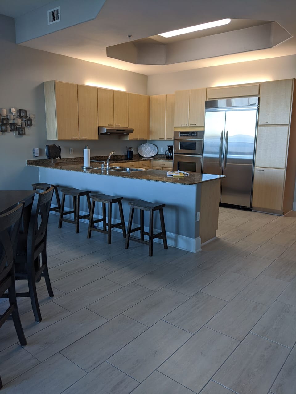 Kitchen with bar seating 