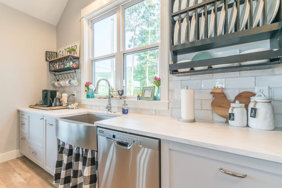Beautiful views of Mt. Yonah from the kitchen sink!