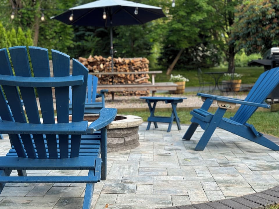 New patio around the firepit makes nights around the fire even more enjoyable.