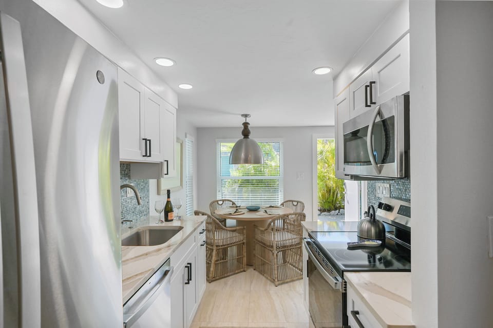 Beautifully remodeled kitchen with dining just off the kitchen