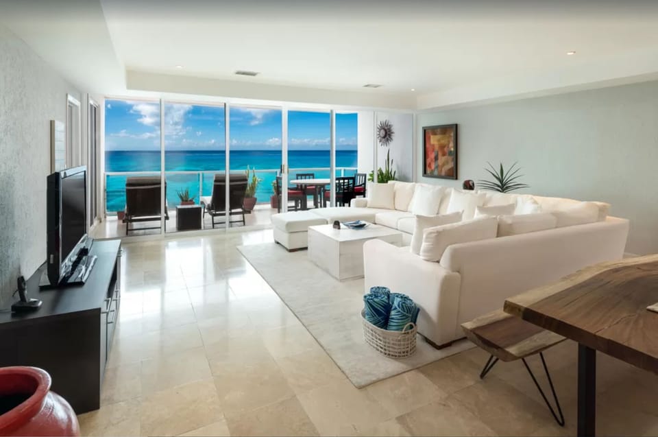 Open concept living with ocean views