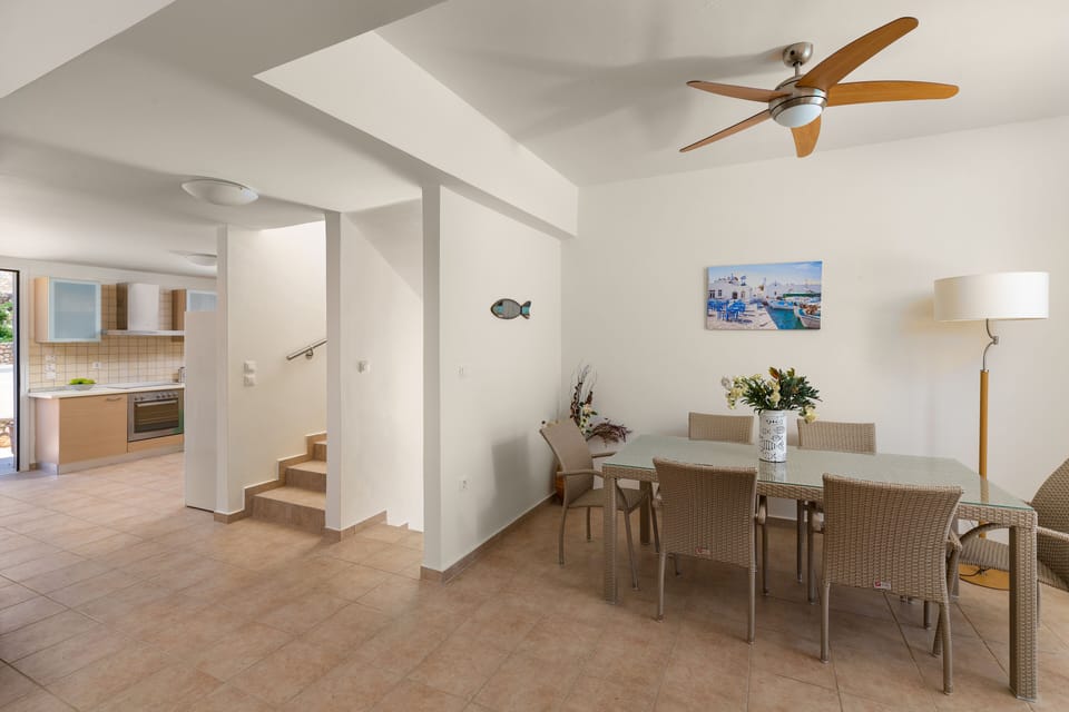 Aegean Blue View Dining and Kitchen