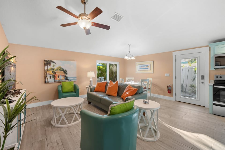 Bright coastal living space