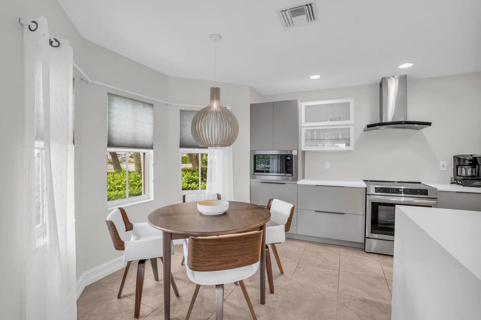 Our dining nook in our kitchen is a comfortable place to have meals