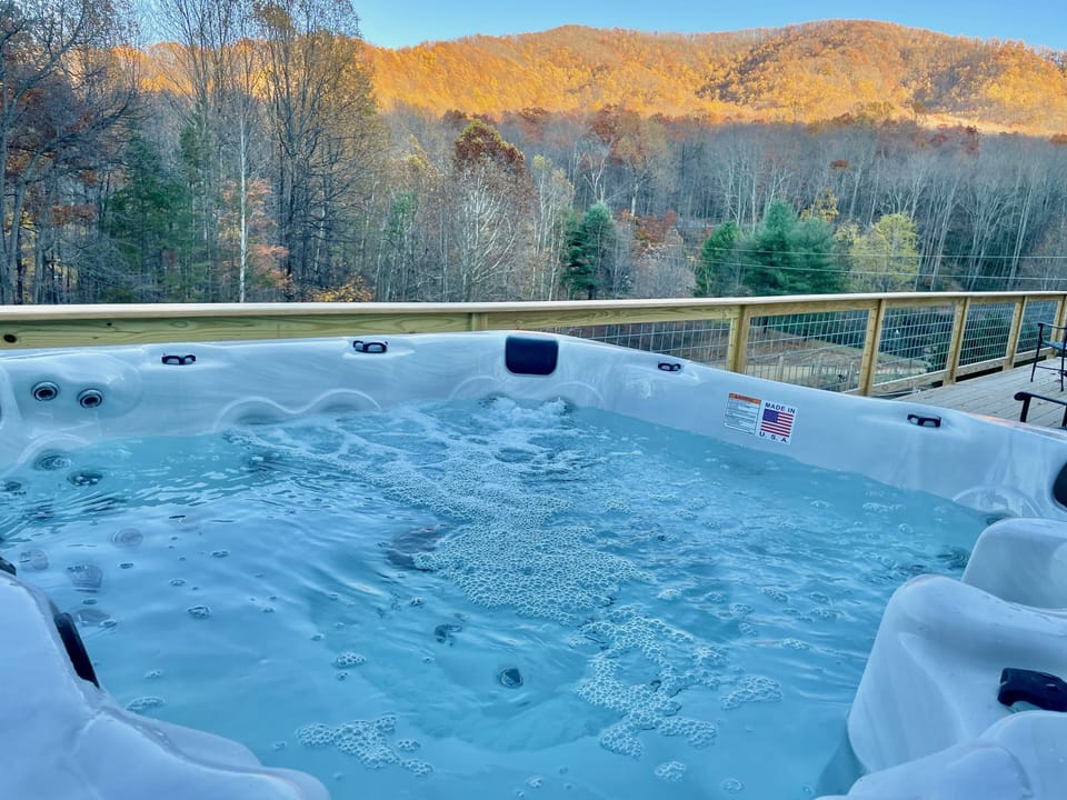 7 person hot tub on the deck
