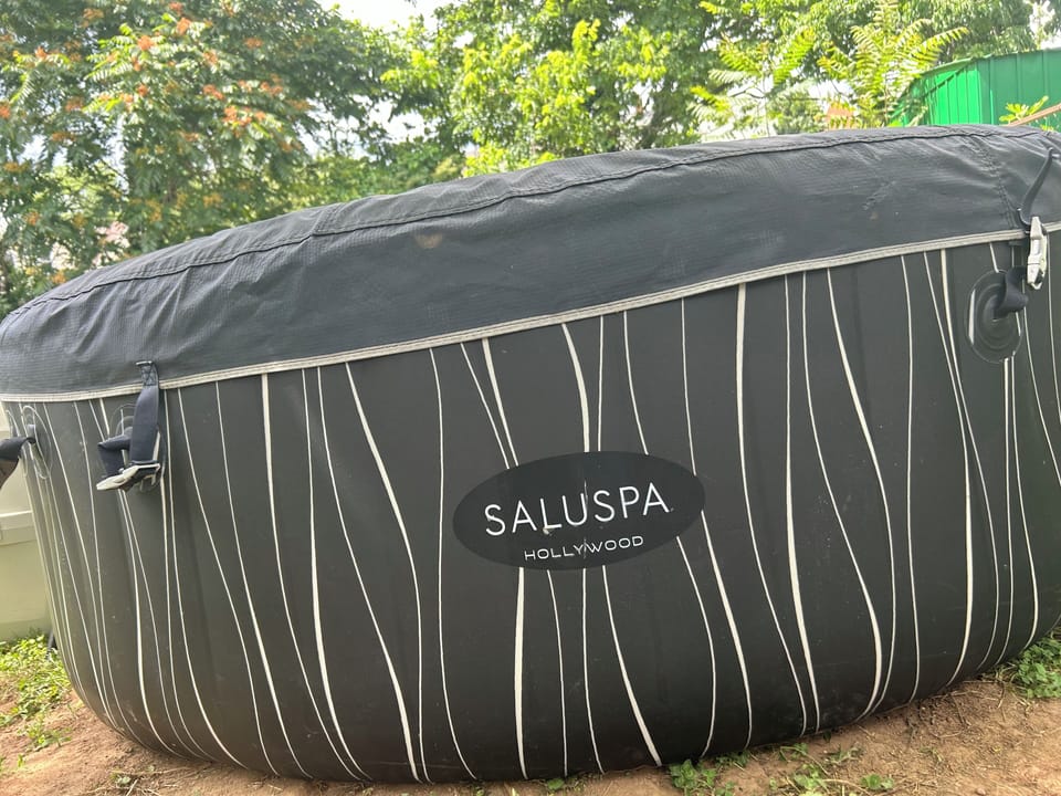 Hot tub sits 4 adults. Available w/advanced notice and small fee