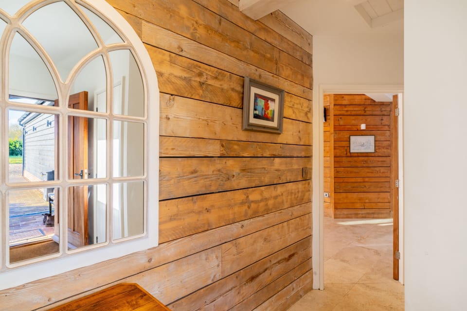 Timber panelling in the hallway and throughout