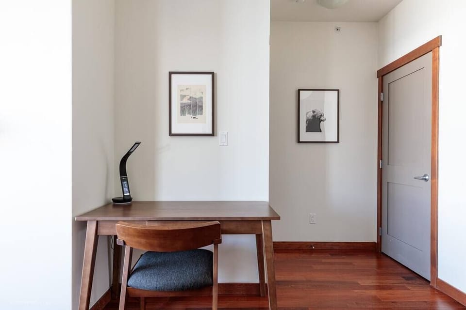 Work remotely from this gorgeous condo with private high speed internet and a dedicated work space