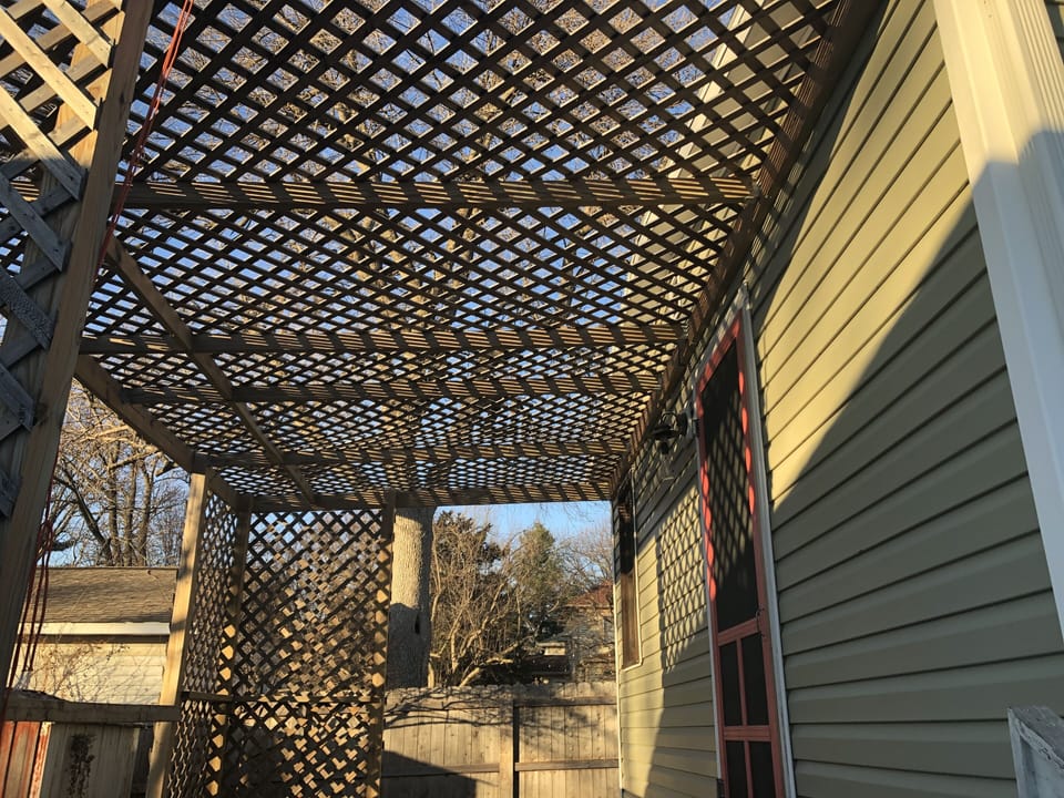 Deck with trellis.