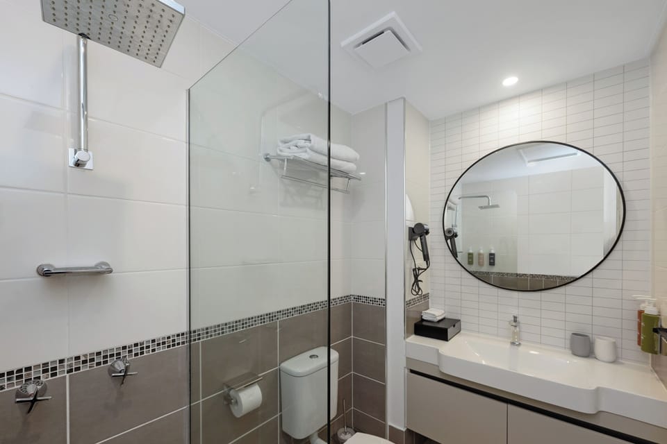 Free toiletries, hair dryer, towels