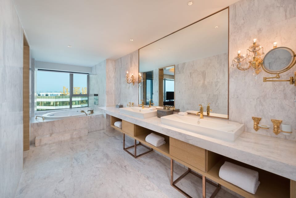 Royal Suite, 1 King Bed (Ambassador) | Bathroom | Hair dryer, bathrobes, towels