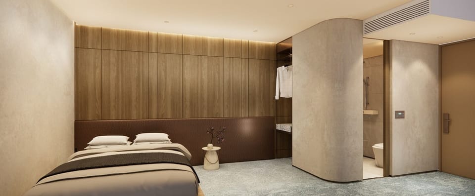 Desk, bed sheets