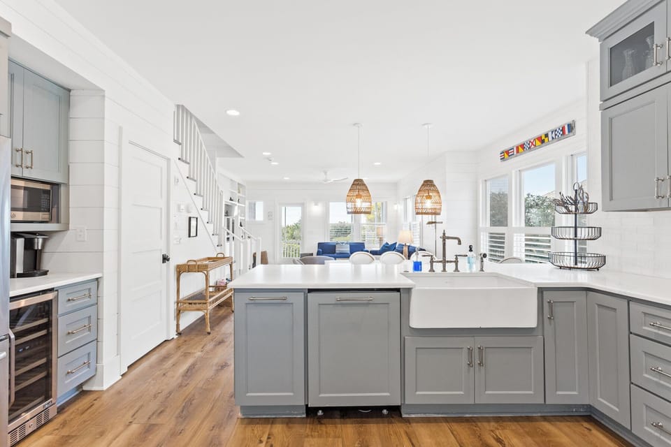 KITCHEN OPEN TO DINING AND LIVING