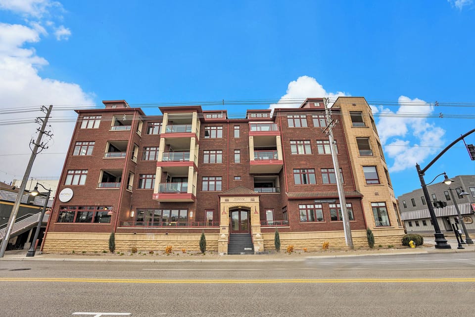Front of building- across from the channel to Lake Michigan