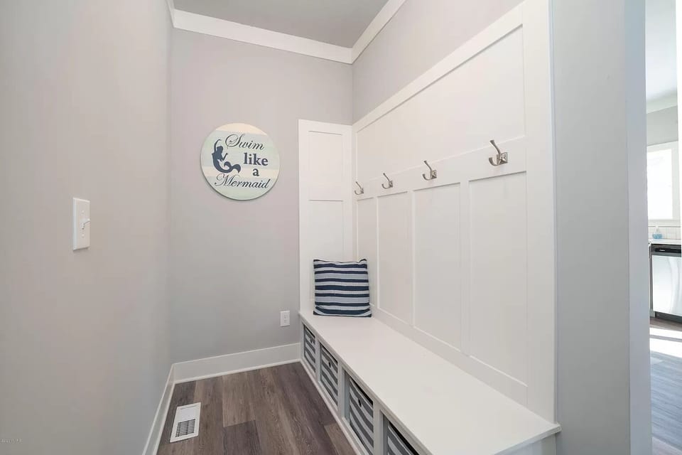 Mud room off of garage leading to kitchen