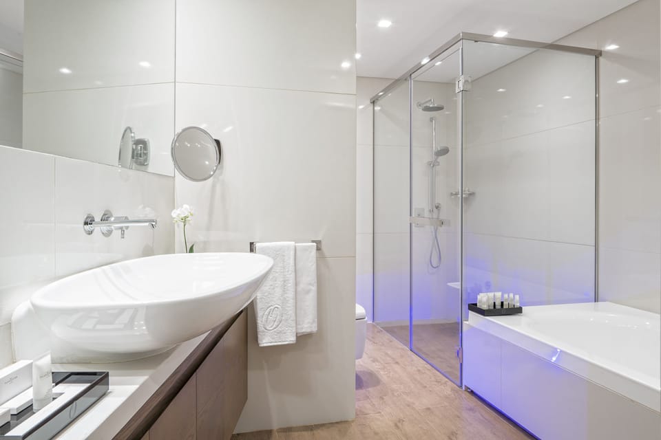 Junior Suite | Bathroom | Free toiletries, hair dryer, bathrobes, slippers