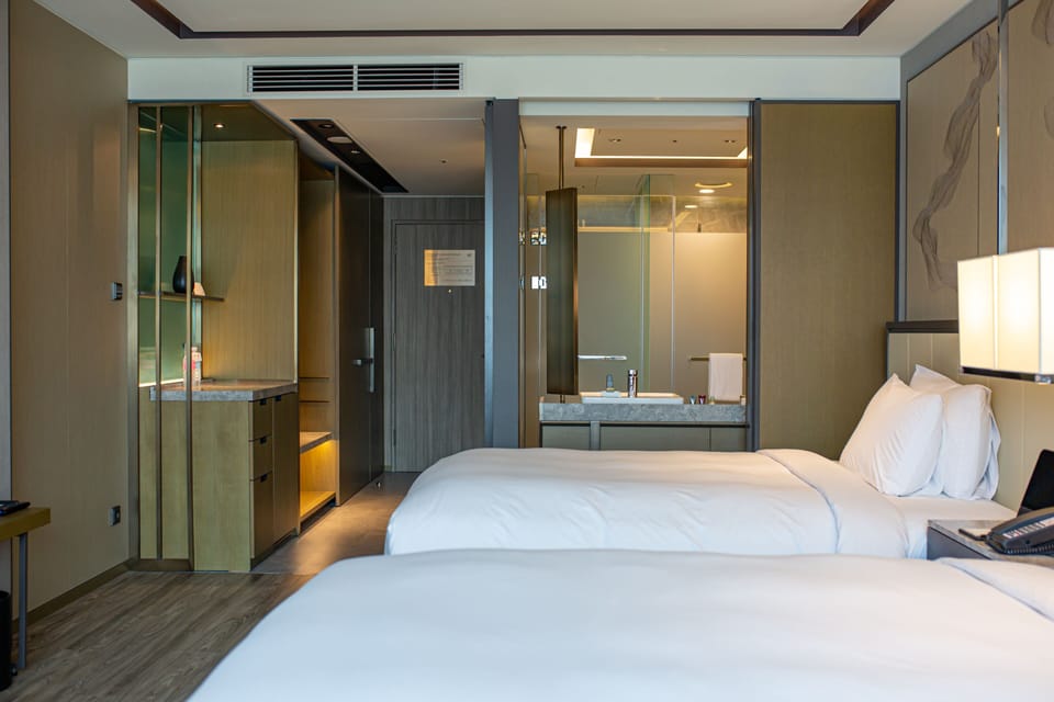 Room, 2 Double Beds | Minibar, in-room safe, desk, laptop workspace