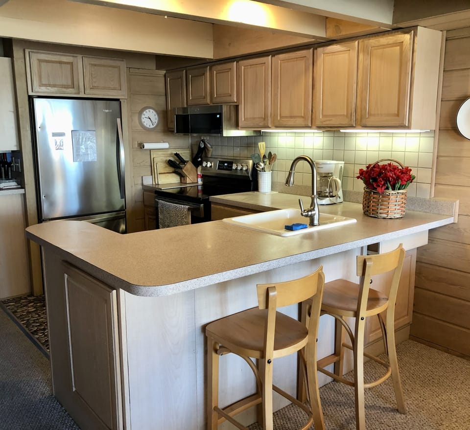 Complete Kitchen with Stove, Microwave, Oven, and Dishwasher 
