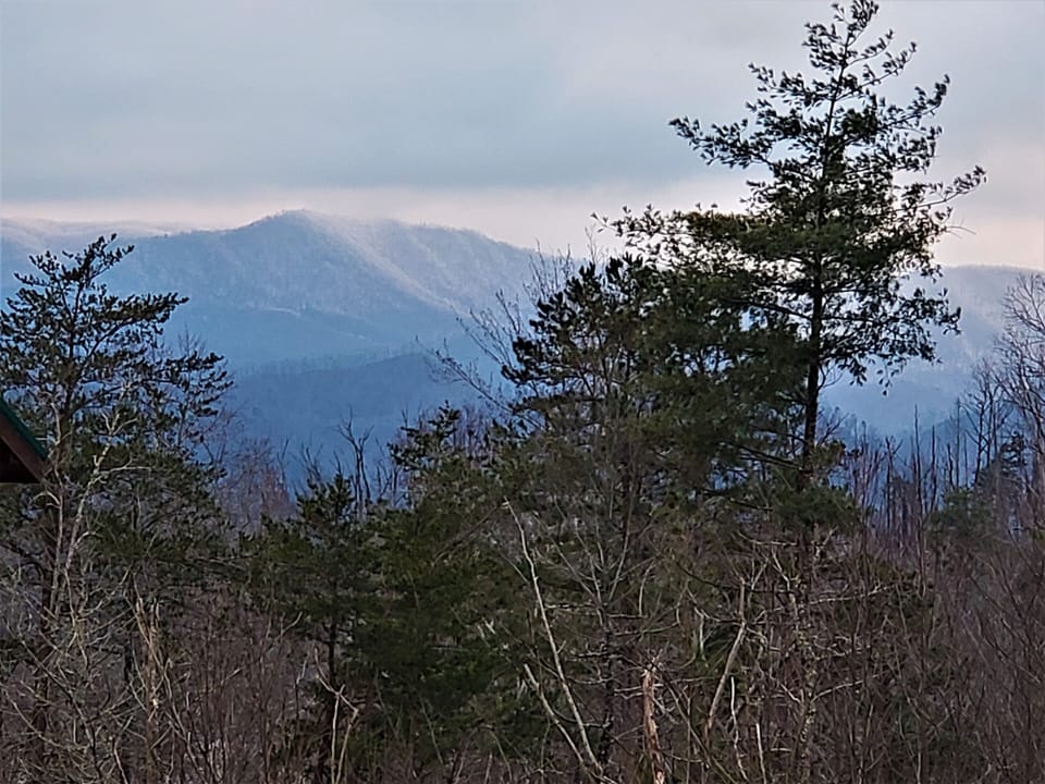 Layered long range view from the front porch.