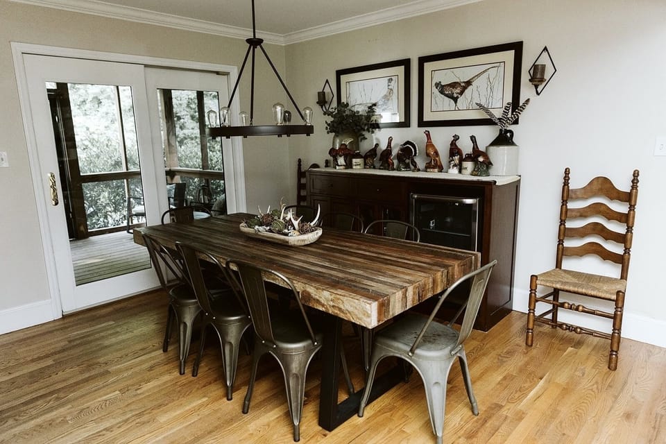 Dining room area and large table
