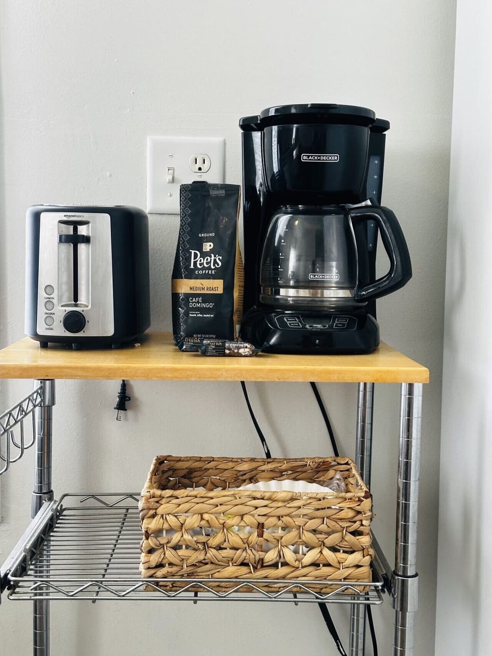 Start your morning right with fresh coffee and toast—everything you need for an easy breakfast before exploring.