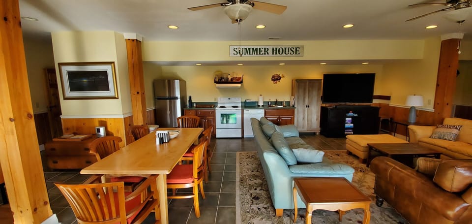 Lower level kitchen with lots of room to gather,  watch the game or movie.
