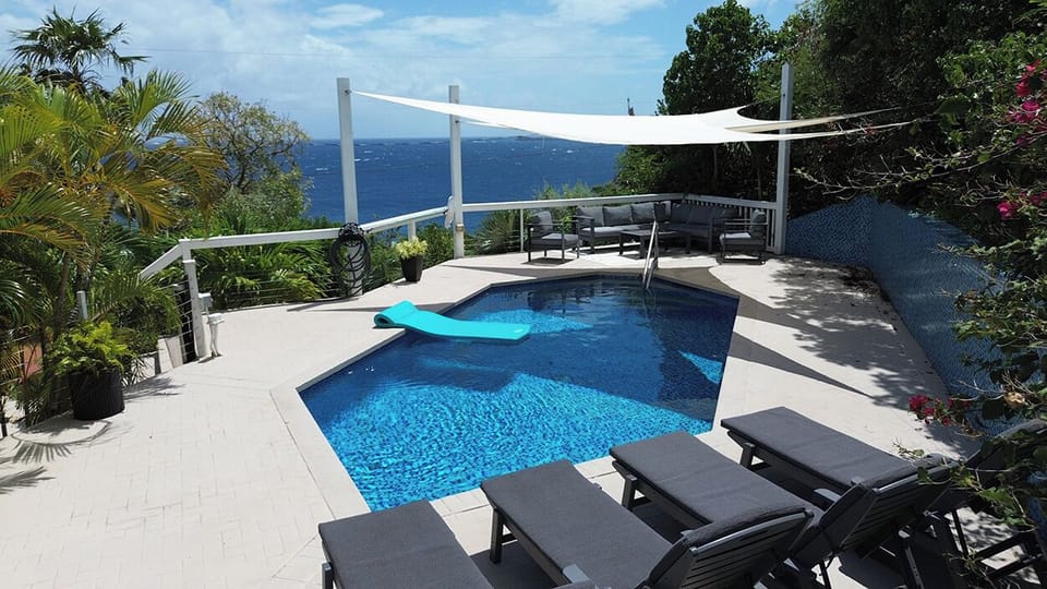 The views from your sun deck, look to the west overlooks Devers Bay, with St Thomas, St James & other islands and sunsets in the distance