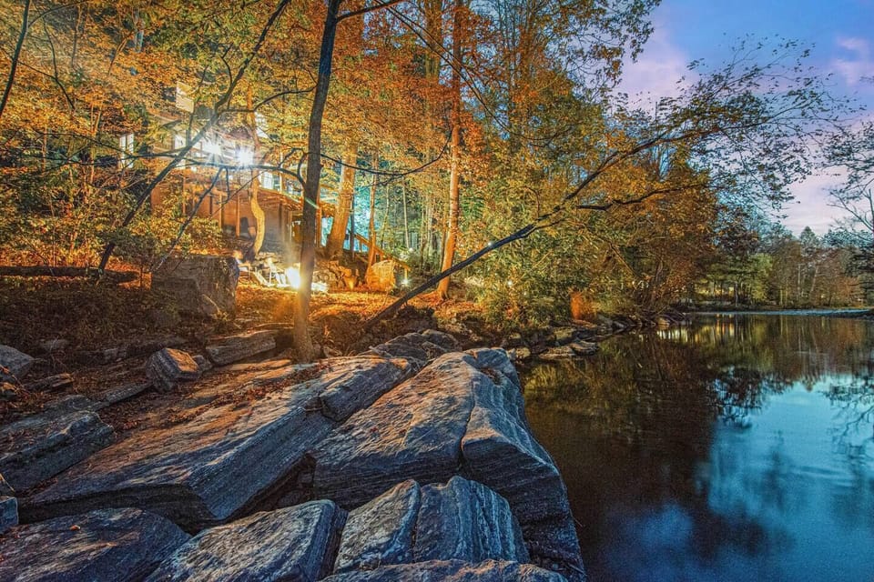 Twilight fire on the Little River