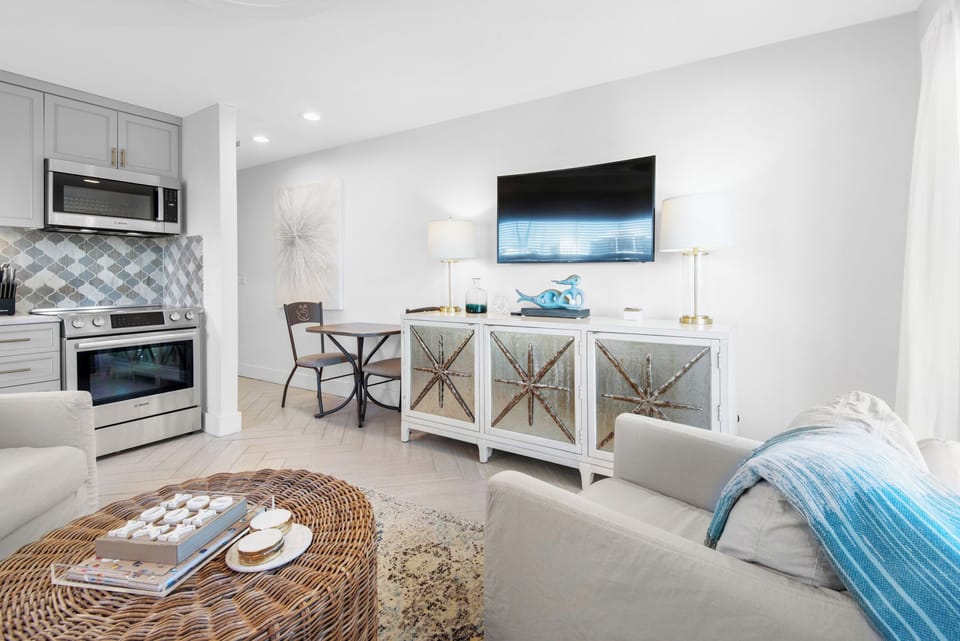 Living room with flat screen TV