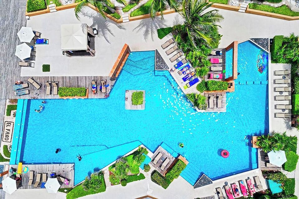 aerial view of the pool