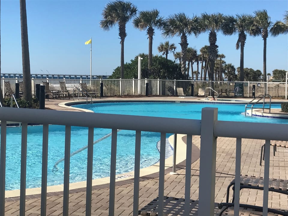 Relax at the Tower 1 pool - right on the beach
