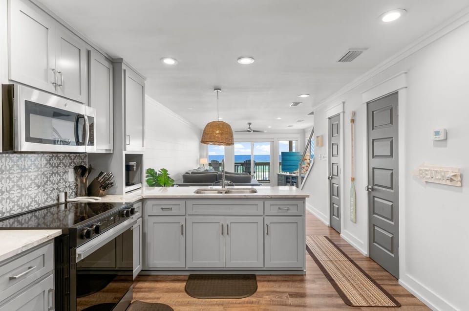 Conversation made easy in the open floor plan of the first floor!