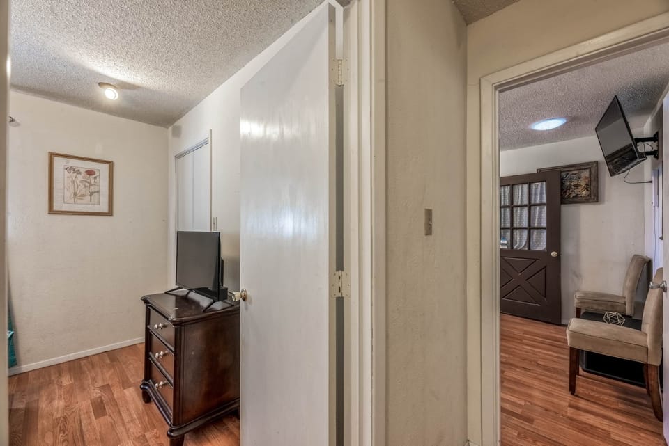 Queen bedroom here on left and trundle on right