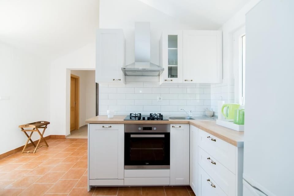 Villa (Two-Bedroom with Pool and Terrace) | Private kitchen | Fridge, coffee/tea maker