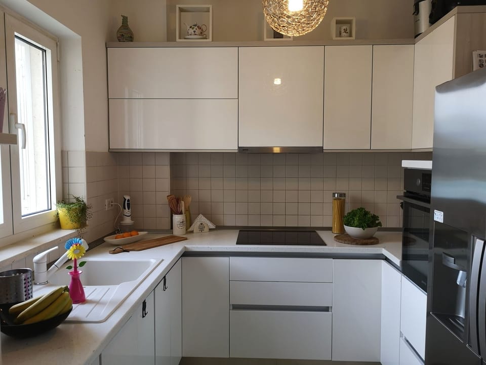 Apartment (Two Bedroom Apartment) | Private kitchen | Fridge, coffee/tea maker, highchair, dining tables