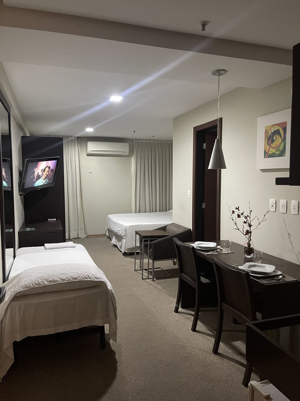 Standard Triple Room | Minibar, in-room safe, desk, blackout drapes