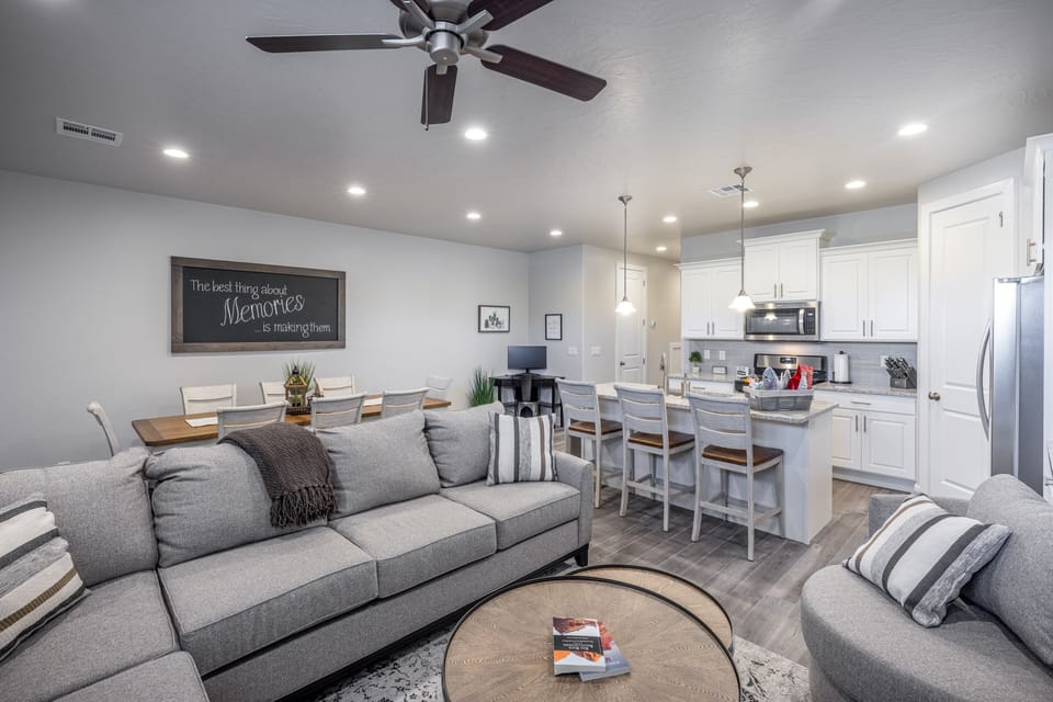 Living Room - The Living Room is conveniently located adjacent to the Kitchen and Dining Table and is a great place for entertaining guests during downtime.