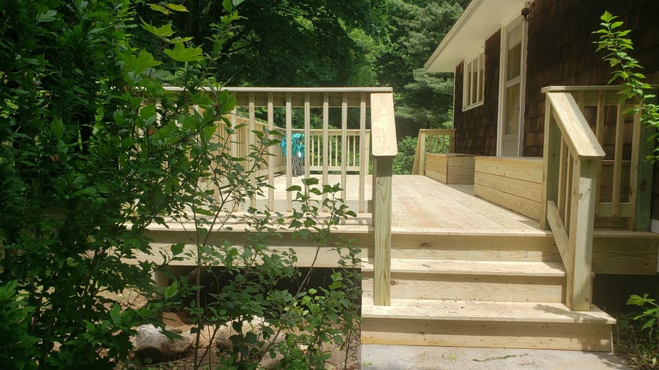 New deck on the side of the house just added spring 2022