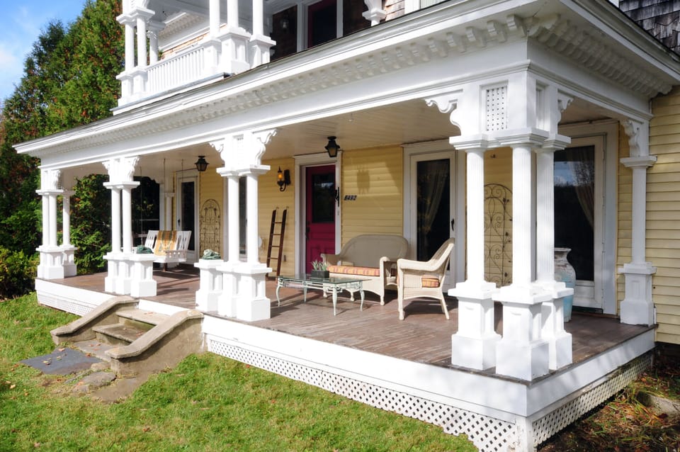 Enjoy hours on the sunny front porch
