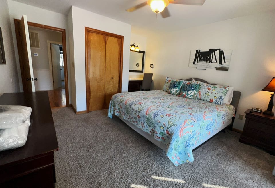  King bedroom 4 with sink and vanity gives adults a convenient space for getting ready 
