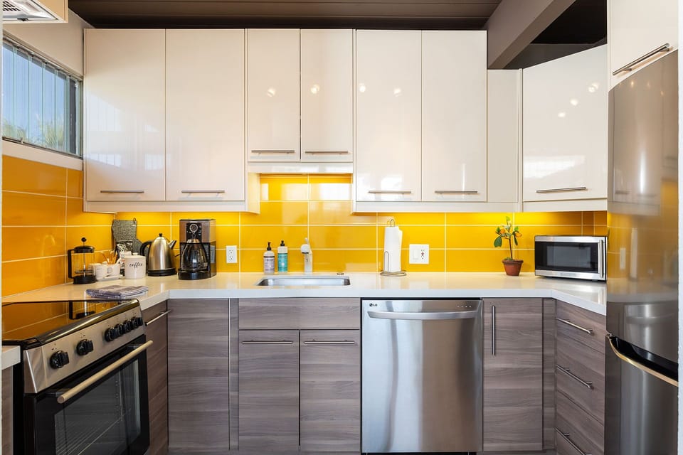 Fully stocked modern kitchen