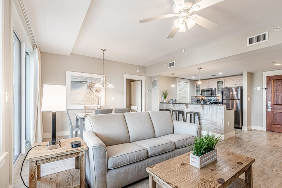 Open Concept Living, Dining & Kitchen