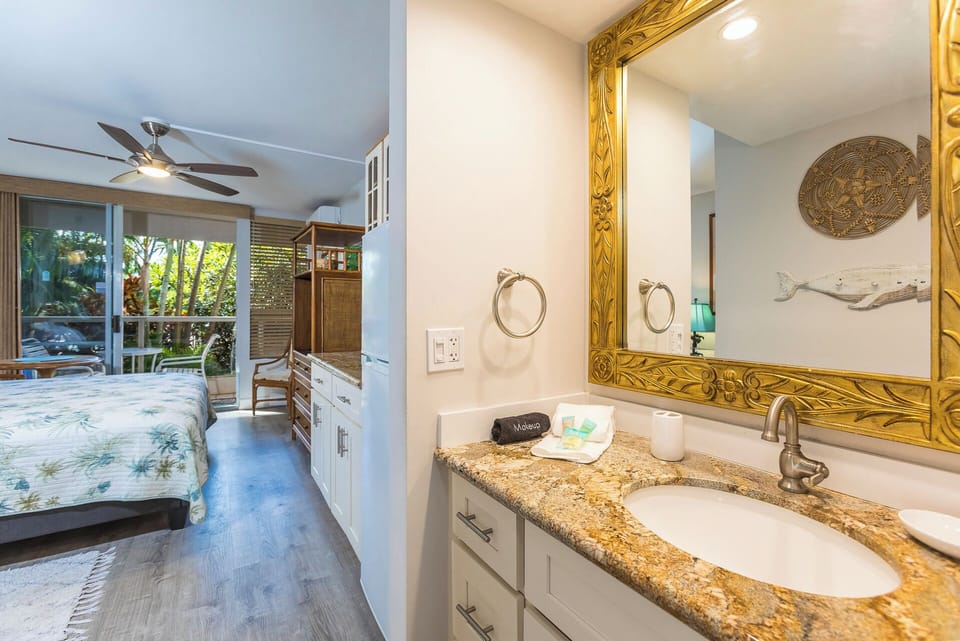 There is some extra storage under the sink to store all your essentials.