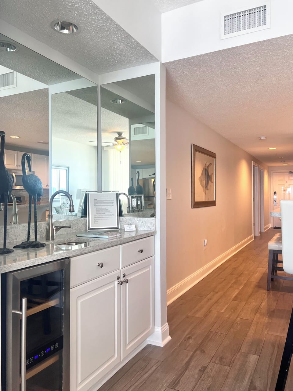 Wet bar with wine refrigerator 