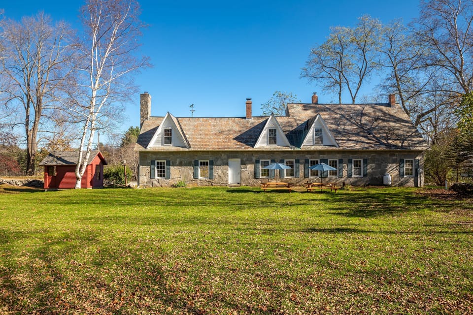 View from the backyard. Stone walls sits on 45 acres.