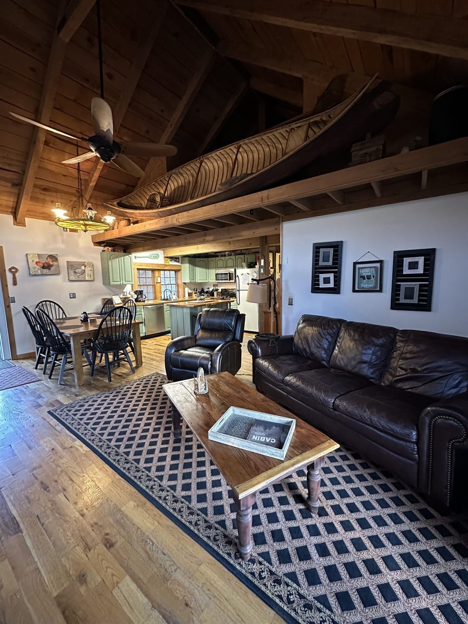 Open floor concept with inside gas fireplace 