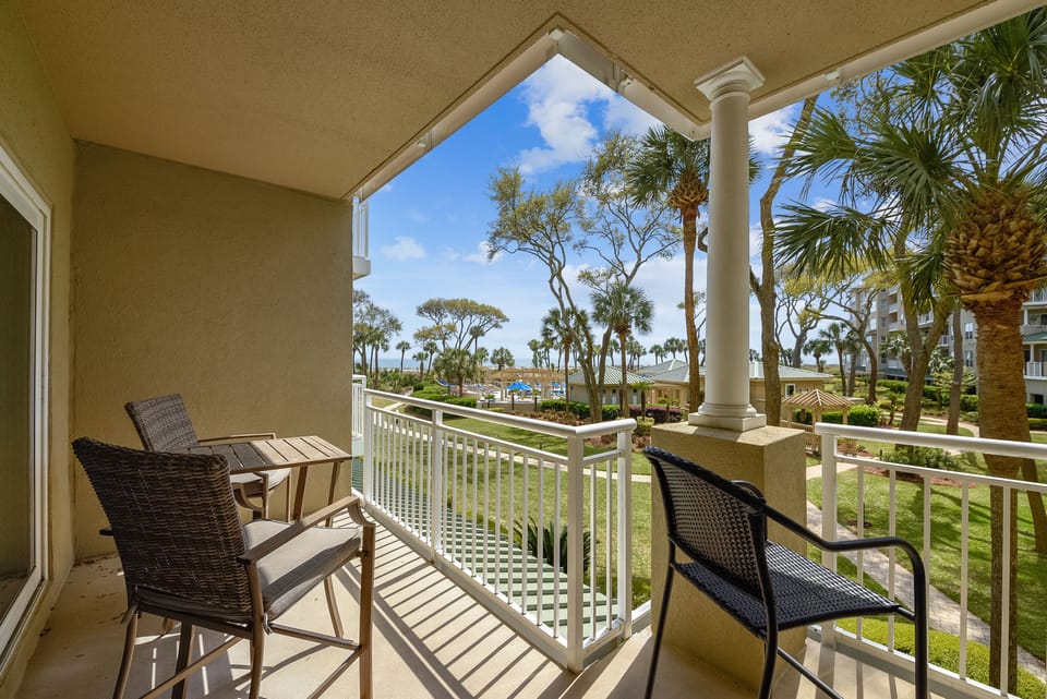 Beautiful Ocean Views from 1st Floor Balcony at 6104 Hampton Place