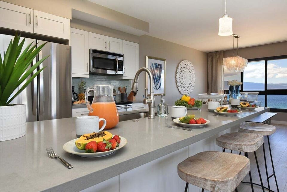 Savor fresh flavors while enjoying stunning ocean views from the kitchen