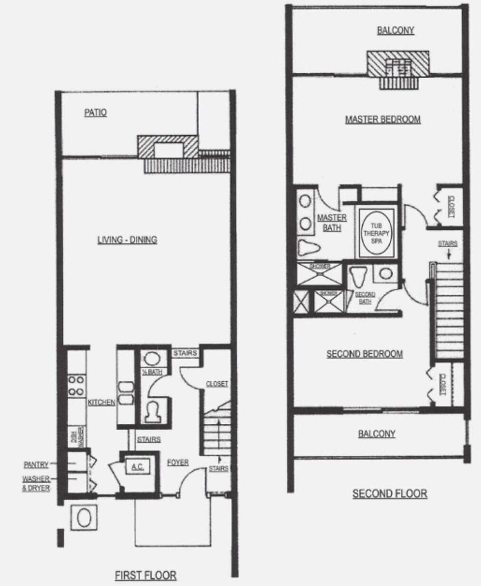 Typical Floor Plan for 2-story Villas